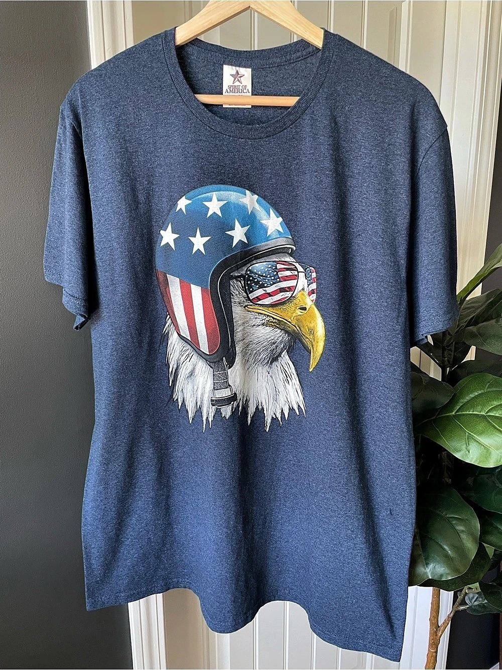 Spirit of America Patriotic Bald Eagle Graphic Tee Biker Easy RiderTee Size XL
